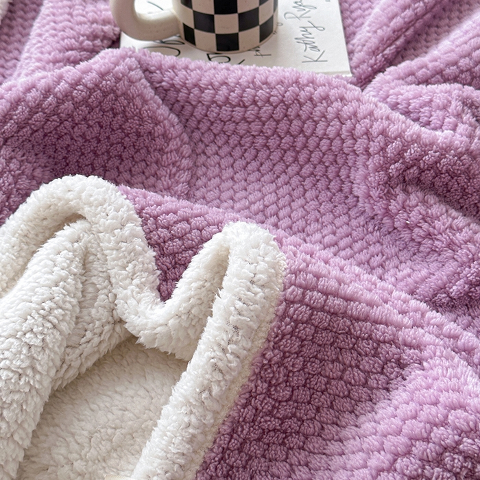 91家纺网 家纺一手货源 找家纺 梵希良品家纺 2025新款玫瑰绒毛毯珊瑚绒小毯子办公室午睡毯床上用盖毯沙发毯毯子 优雅紫