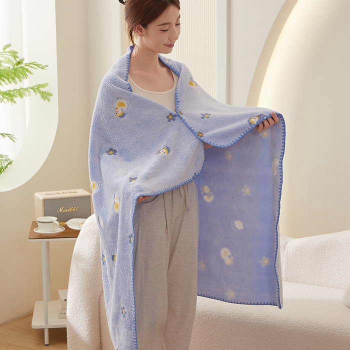 91家纺网 家纺一手货源 找家纺 （总）楼兰公主 2025秋冬新款云朵绒披肩毯毛毯毯子多功能盖毯