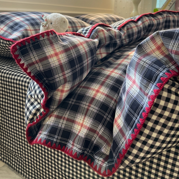 91家纺网 家纺一手货源 找家纺 如一 2025新款加厚全棉磨毛三角针四件套 威廉-格