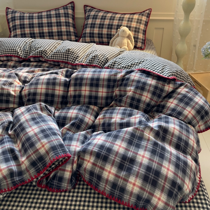 91家纺网 家纺一手货源 找家纺 如一 2025新款加厚全棉磨毛三角针四件套 威廉-格