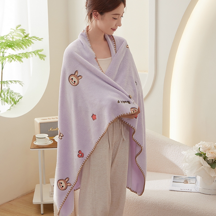 楼兰公主 2025秋冬新款云朵绒披肩毯毛毯毯子多功能盖毯 布拉拉