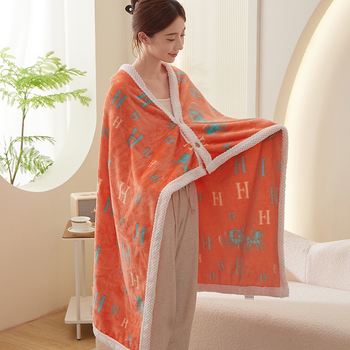 91家纺网 家纺一手货源 找家纺 （总）楼兰公主 2025秋冬新款潮牌披肩毯毛毯毯子多功能盖毯