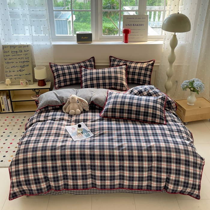 91家纺网 家纺一手货源 找家纺 如一 2025新款加厚全棉磨毛三角针四件套 威廉-格