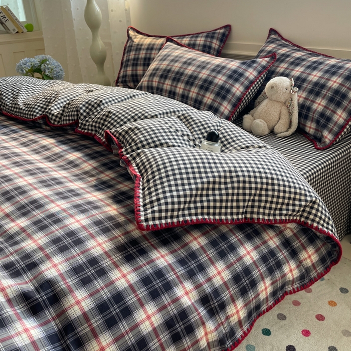 91家纺网 家纺一手货源 找家纺 如一 2025新款加厚全棉磨毛三角针四件套 威廉-格