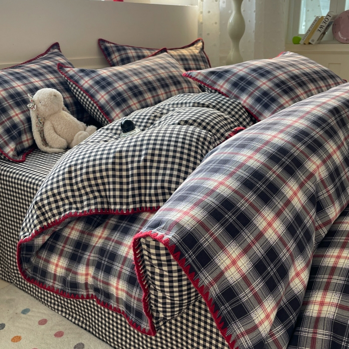 91家纺网 家纺一手货源 找家纺 如一 2025新款加厚全棉磨毛三角针四件套 威廉-格