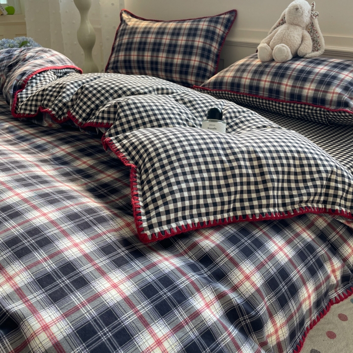 91家纺网 家纺一手货源 找家纺 如一 2025新款加厚全棉磨毛三角针四件套 威廉-格