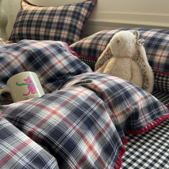 91家纺网 家纺一手货源 找家纺 如一 2025新款加厚全棉磨毛三角针四件套 威廉-格