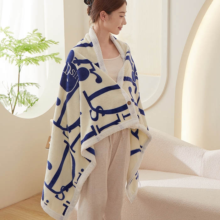 91家纺网 家纺一手货源 找家纺 楼兰公主 2025秋冬新款潮牌披肩毯毛毯毯子多功能盖毯 Dsir