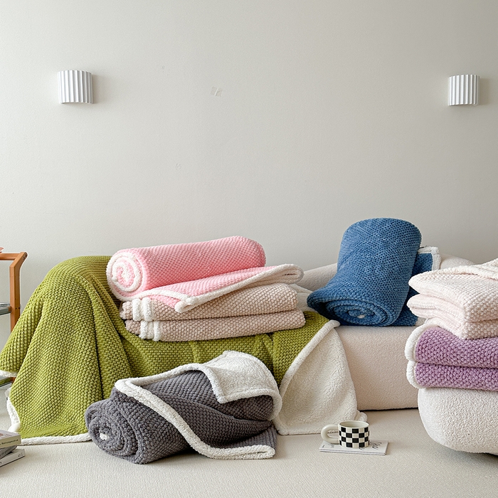 91家纺网 家纺一手货源 找家纺 梵希良品家纺 2025新款玫瑰绒毛毯珊瑚绒小毯子办公室午睡毯床上用盖毯沙发毯毯子 组合图仅供展示不可下单