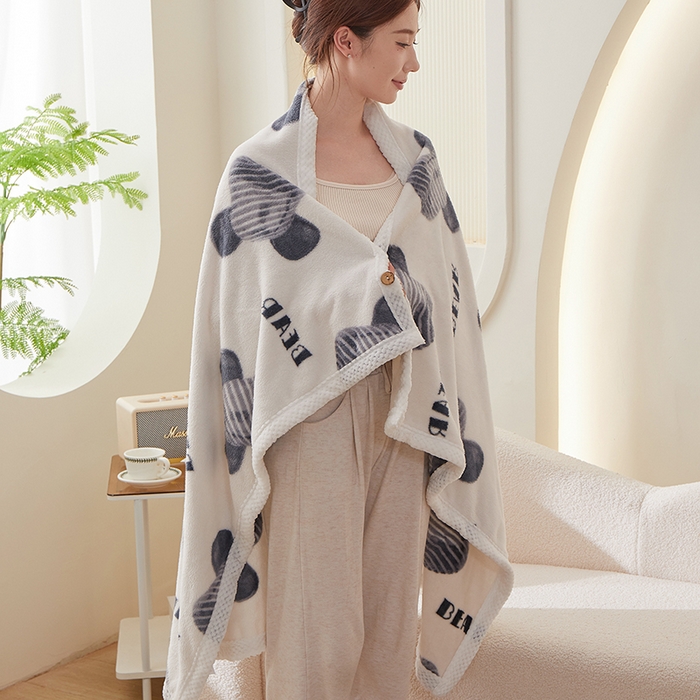 91家纺网 家纺一手货源 找家纺 楼兰公主 2025秋冬新款潮牌披肩毯毛毯毯子多功能盖毯 潮牌狗