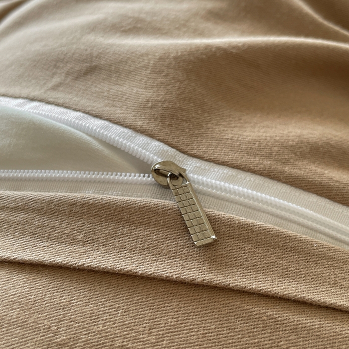 91家纺网 家纺一手货源 找家纺 如一 2025新款加厚全棉磨毛三角针四件套 叶语-咖