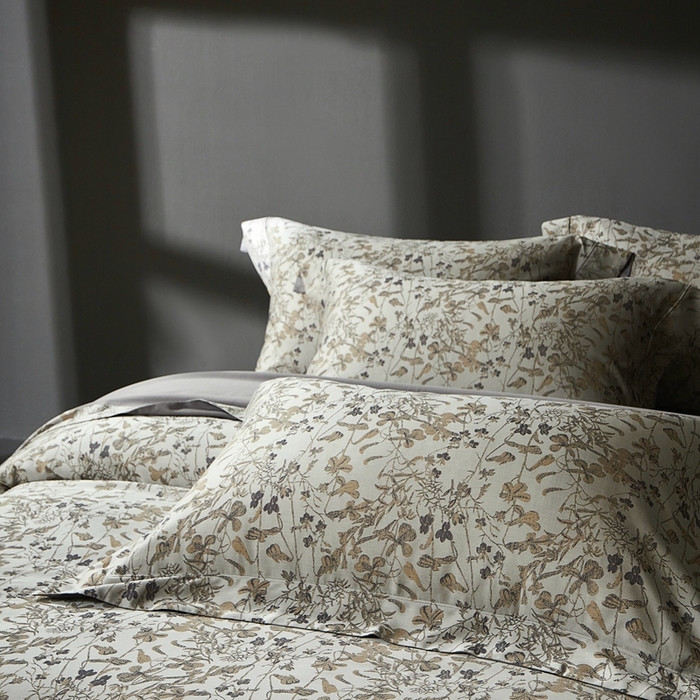 91家纺网 家纺一手货源 找家纺 时亿家居 2025新款100支天丝棉色织提花四件套 晨曦卡其