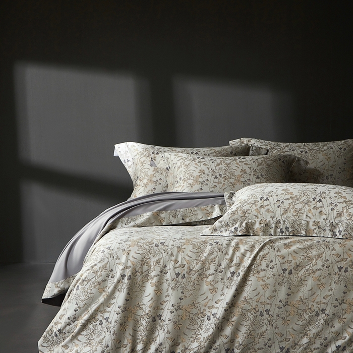 91家纺网 家纺一手货源 找家纺 时亿家居 2025新款100支天丝棉色织提花四件套 晨曦卡其