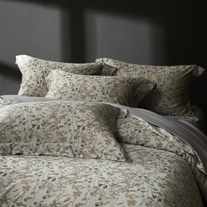 91家纺网 家纺一手货源 找家纺 时亿家居 2025新款100支天丝棉色织提花四件套 晨曦卡其