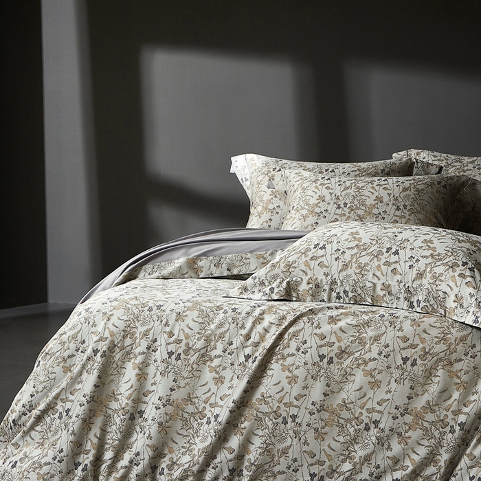 91家纺网 家纺一手货源 找家纺 时亿家居 2025新款100支天丝棉色织提花四件套 晨曦卡其