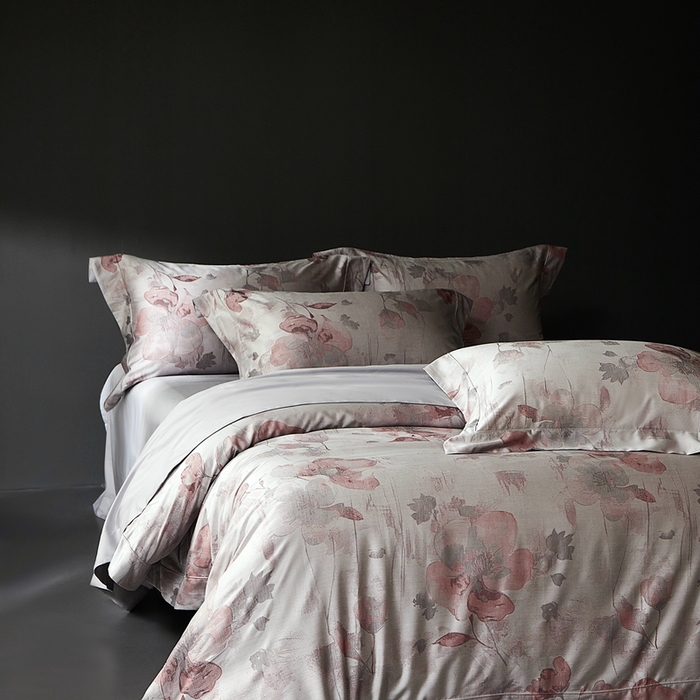 91家纺网 家纺一手货源 找家纺 时亿家居 2025新款100支天丝棉色织提花四件套 夕颜