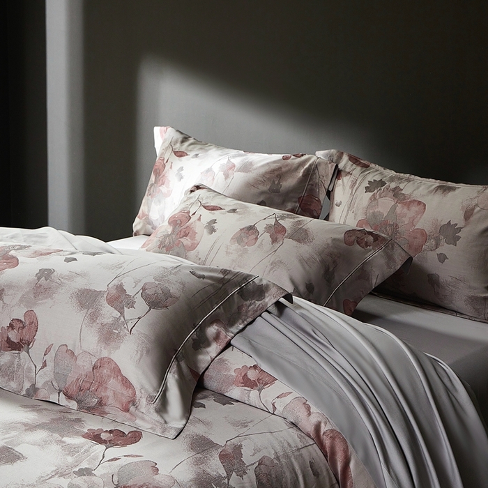 91家纺网 家纺一手货源 找家纺 时亿家居 2025新款100支天丝棉色织提花四件套 夕颜