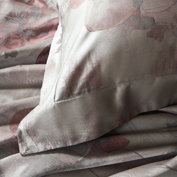 91家纺网 家纺一手货源 找家纺 时亿家居 2025新款100支天丝棉色织提花四件套 夕颜