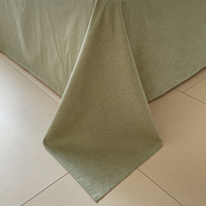 91家纺网 家纺一手货源 找家纺 如一 2025新款加厚全棉磨毛三角针四件套 叶语-绿