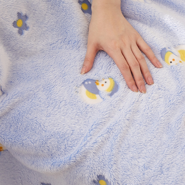 91家纺网 家纺一手货源 找家纺 楼兰公主 2025秋冬新款云朵绒披肩毯毛毯毯子多功能盖毯 鸭子蓝