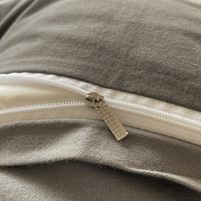 91家纺网 家纺一手货源 找家纺 如一 2025新款加厚全棉磨毛三角针四件套 韵律-灰