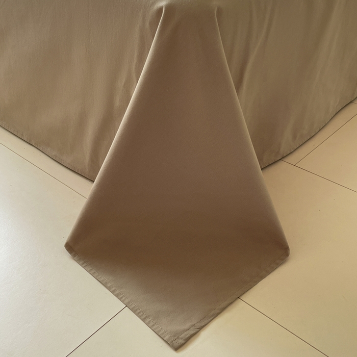 91家纺网 家纺一手货源 找家纺 如一 2025新款加厚全棉磨毛三角针四件套 韵律-咖