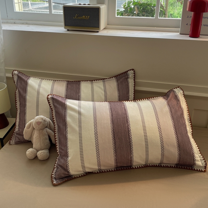 91家纺网 家纺一手货源 找家纺 如一 2025新款加厚全棉磨毛三角针四件套 韵律-咖