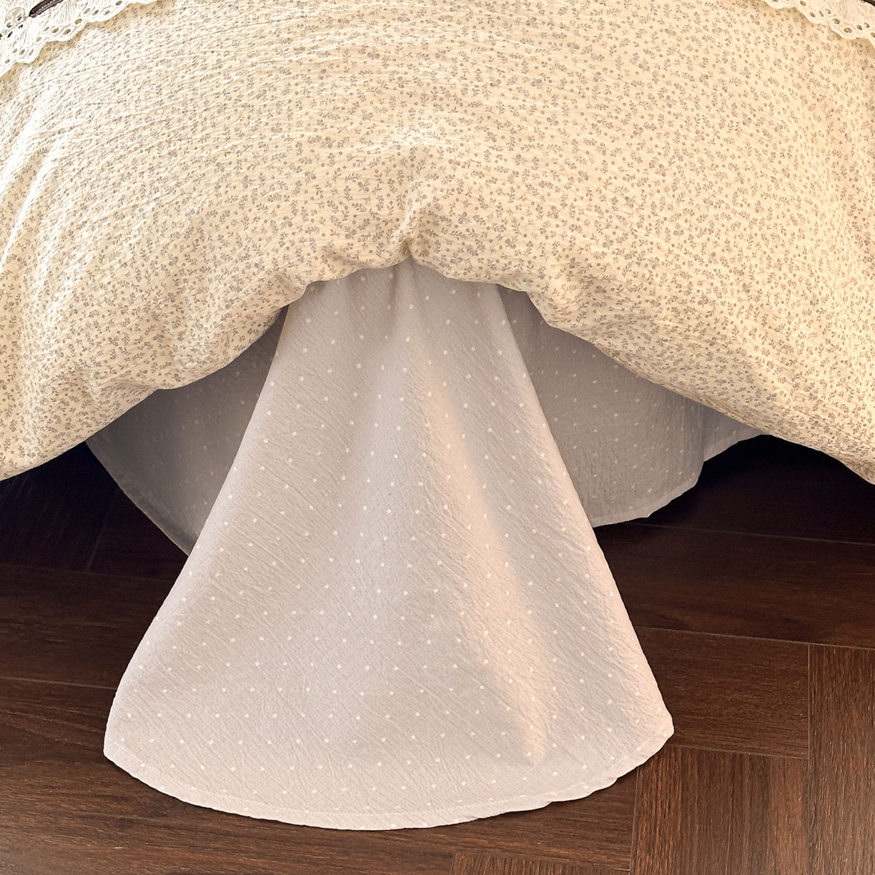 91家纺网 家纺一手货源 找家纺 遇见家居生活馆 2025新款亚麻双层纱四件套-叶知秋（小号108 标准128，加大138） 叶知秋-灰紫