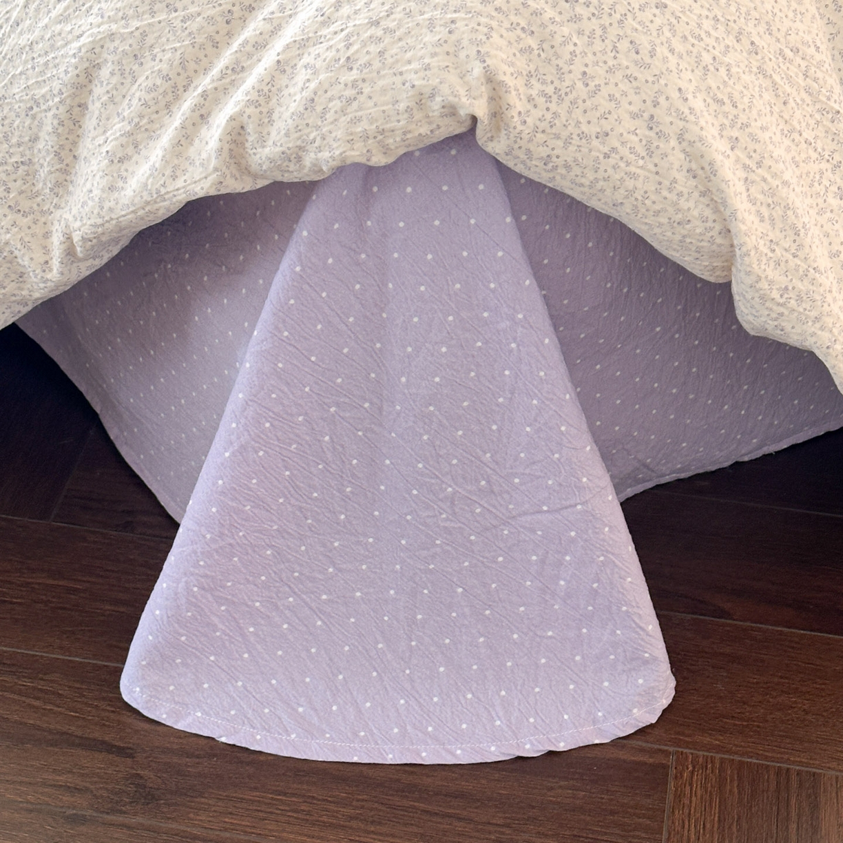 91家纺网 家纺一手货源 找家纺 遇见家居生活馆 2025新款亚麻双层纱四件套-叶知秋（小号108 标准128，加大138） 叶知秋-紫色