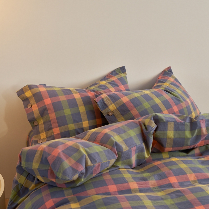 91家纺网 家纺一手货源 找家纺 （总）贝尔 PELLHOME 全棉色织水洗棉纽扣款四件套-美拉德系列（可抖音代发）