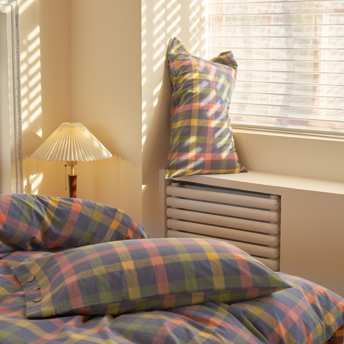 91家纺网 家纺一手货源 找家纺 （总）贝尔 PELLHOME 全棉色织水洗棉纽扣款四件套-美拉德系列（可抖音代发）