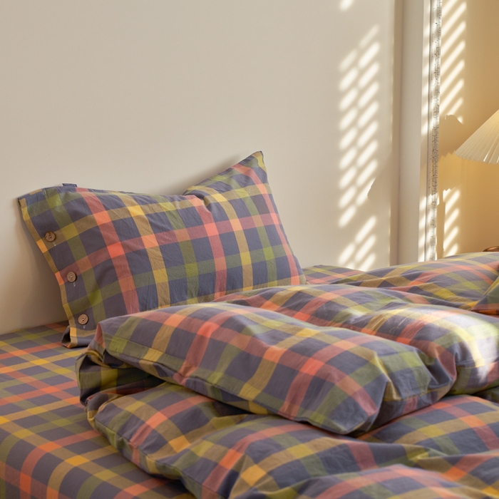 91家纺网 家纺一手货源 找家纺 贝尔 PELLHOME 全棉色织水洗棉纽扣款四件套-美拉德系列（可抖音代发） 千金玛德琳