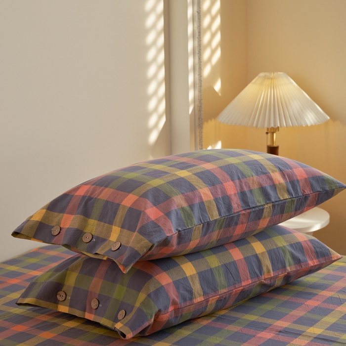 91家纺网 家纺一手货源 找家纺 贝尔 PELLHOME 全棉色织水洗棉纽扣款四件套-美拉德系列（可抖音代发） 千金玛德琳