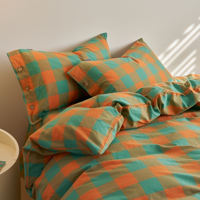 91家纺网 家纺一手货源 找家纺 贝尔 PELLHOME 全棉色织水洗棉纽扣款四件套-美拉德系列（可抖音代发） 多巴胺