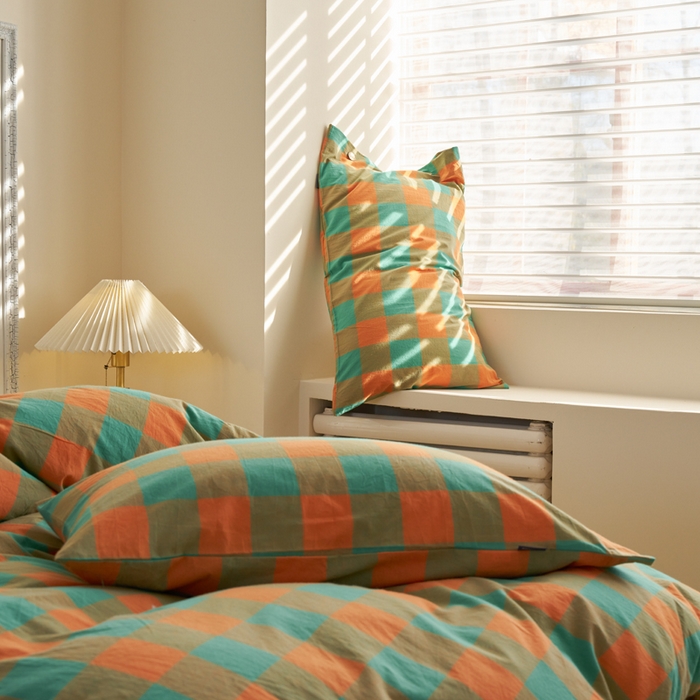 91家纺网 家纺一手货源 找家纺 贝尔 PELLHOME 全棉色织水洗棉纽扣款四件套-美拉德系列（可抖音代发） 多巴胺