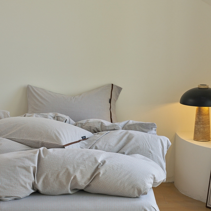 91家纺网 家纺一手货源 找家纺 贝尔 PELLHOME A类全棉色织水洗棉四件套--山河系列（可抖音代发） 山河-灰