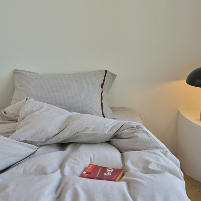 91家纺网 家纺一手货源 找家纺 贝尔 PELLHOME A类全棉色织水洗棉四件套--山河系列（可抖音代发） 山河-灰