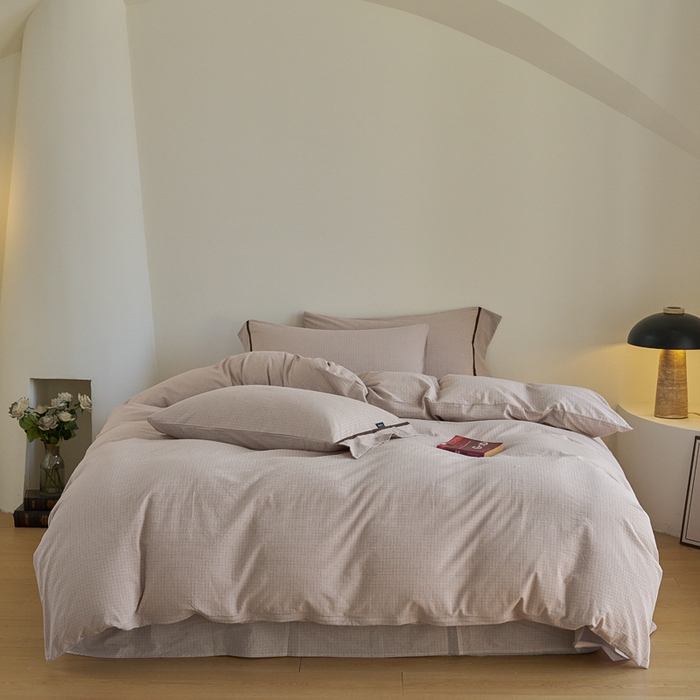 贝尔 PELLHOME A类全棉色织水洗棉四件套--山河系列（可抖音代发） 山河-咖