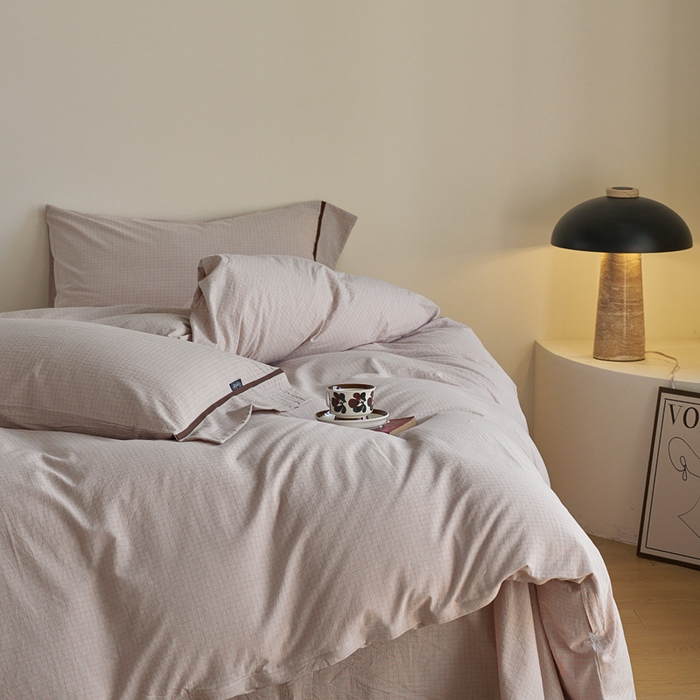 91家纺网 家纺一手货源 找家纺 贝尔 PELLHOME A类全棉色织水洗棉四件套--山河系列（可抖音代发） 山河-咖