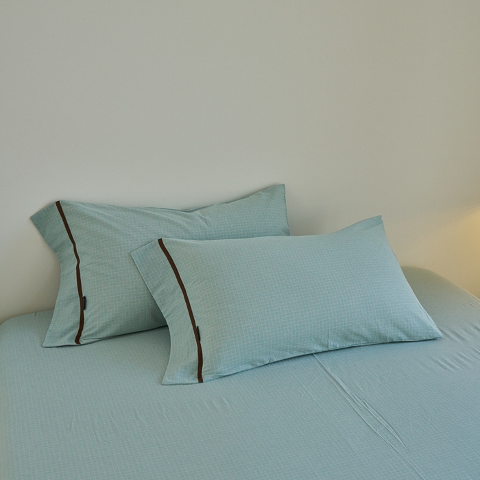 91家纺网 家纺一手货源 找家纺 贝尔 PELLHOME A类全棉色织水洗棉四件套--山河系列（可抖音代发） 山河-绿