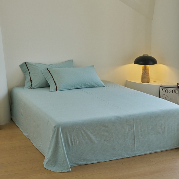 91家纺网 家纺一手货源 找家纺 贝尔 PELLHOME A类全棉色织水洗棉四件套--山河系列（可抖音代发） 山河-绿