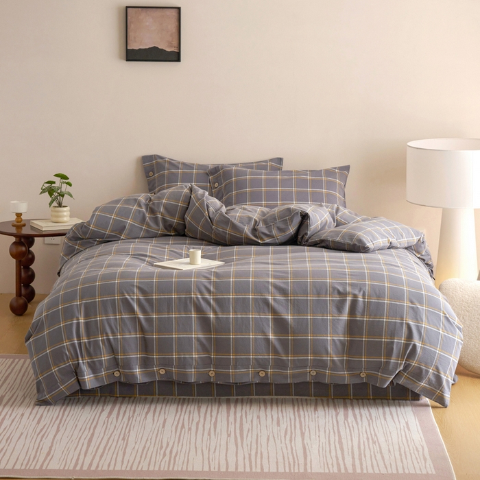 91家纺网 家纺一手货源 找家纺 贝尔 A类全棉纽扣水洗棉四件套 未来暮