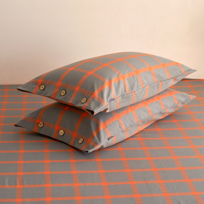 91家纺网 家纺一手货源 找家纺 贝尔 A类全棉纽扣水洗棉四件套 日落珊瑚