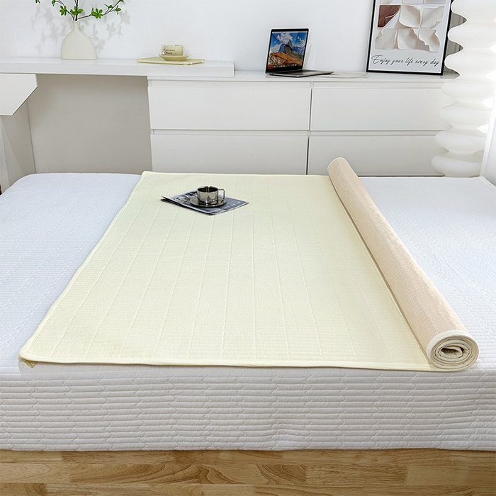 91家纺网 家纺一手货源 找家纺 （总）拾小柒 2025新款全棉色织水洗棉防水隔尿床护垫床盖