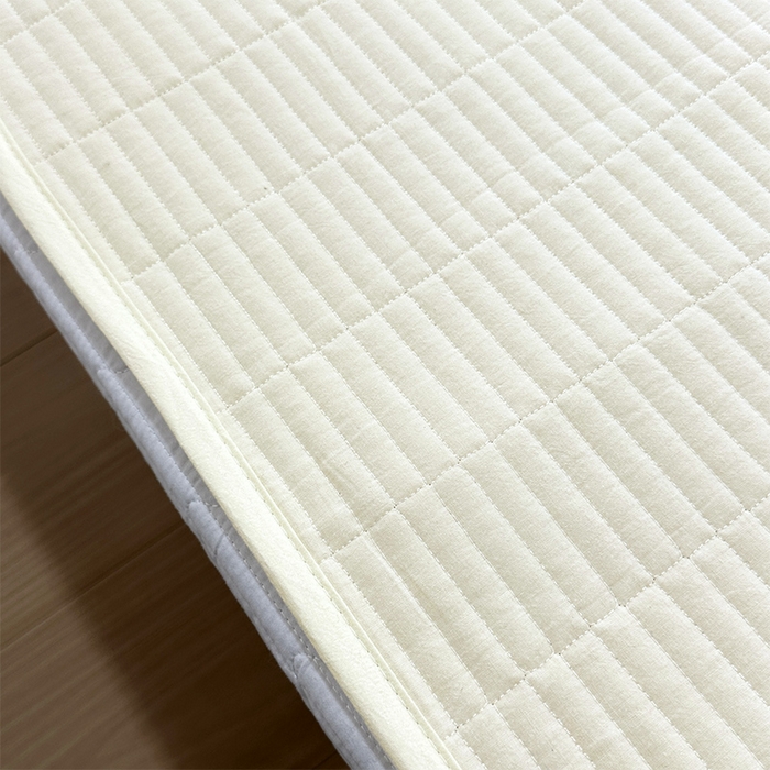 91家纺网 家纺一手货源 找家纺 拾小柒 2025新款全棉色织水洗棉防水隔尿床护垫床盖 鹅黄色