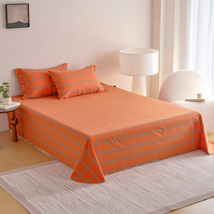 91家纺网 家纺一手货源 找家纺 贝尔 A类全棉纽扣水洗棉四件套 石榴红