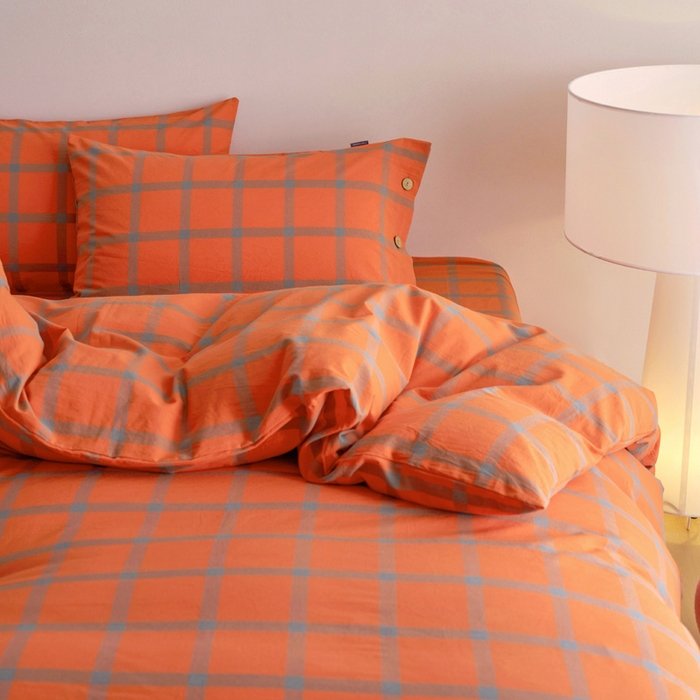 91家纺网 家纺一手货源 找家纺 贝尔 A类全棉纽扣水洗棉四件套 石榴红