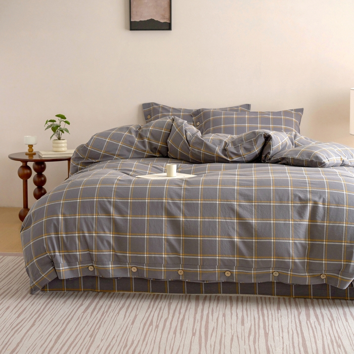 91家纺网 家纺一手货源 找家纺 贝尔 A类全棉纽扣水洗棉四件套 未来暮