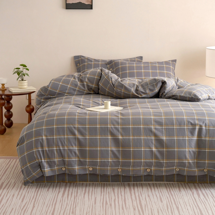 91家纺网 家纺一手货源 找家纺 贝尔 A类全棉纽扣水洗棉四件套 未来暮