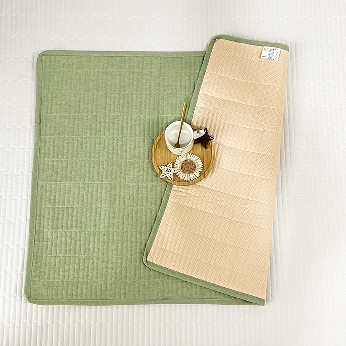 91家纺网 家纺一手货源 找家纺 拾小柒 2025年新款全棉色织水洗棉隔脏姨妈垫护理垫床盖 浅绿色 防水款